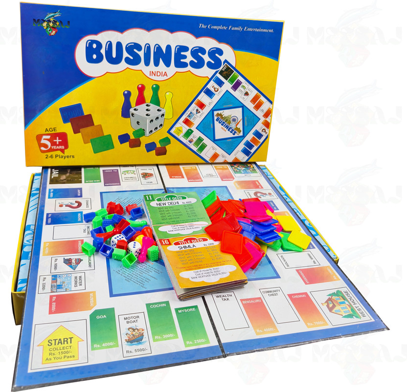 Meesaj Business India Strategy Board Game – Property Trading & Family Fun Money & Assets Board Game