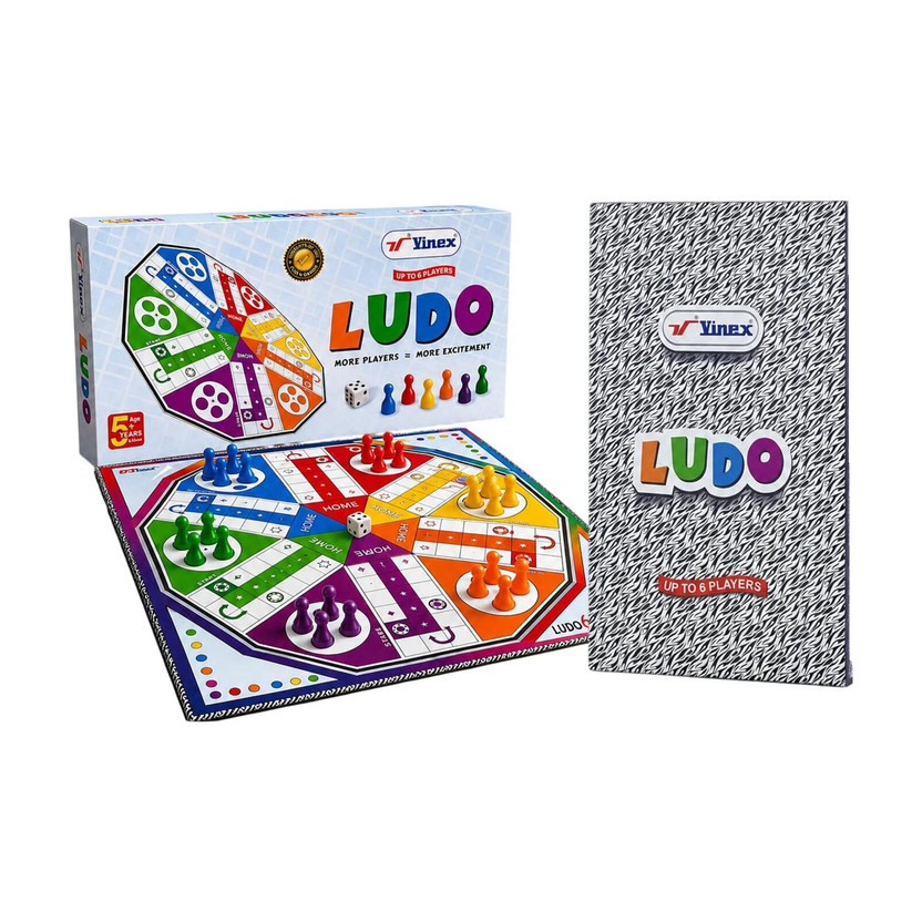 VINEX 6 Player Ludo Board Game PVC Laminated Durable Cardboard Pack of 1 Board Game Accessories