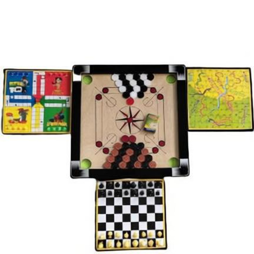 RAS RAS Carrom Board size 20X20 with Ludo,Chess Board,Snake & Ladder Board with chess board Combo pack Carrom Board Game - Flipkart Deal