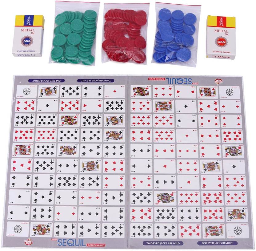 Sani International Toy World Sequil Cards Game With Board Strategy