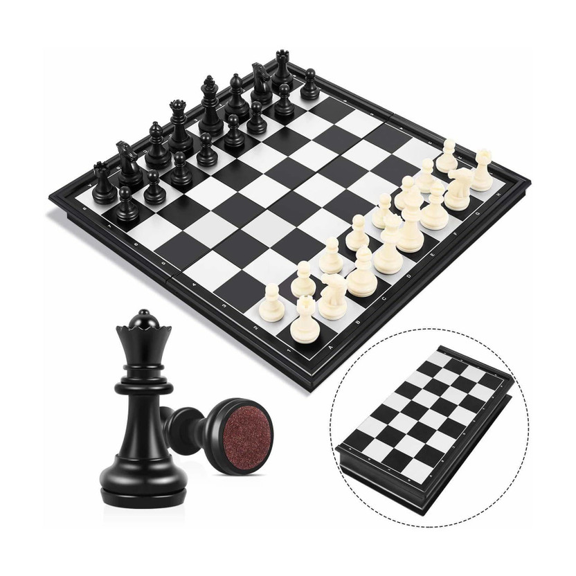 N K STAR Magnetic Chess Game Board Set with Folding Travel Portable Case, Toys for Kids 10X10X0.75 Inch Air Football Board Game