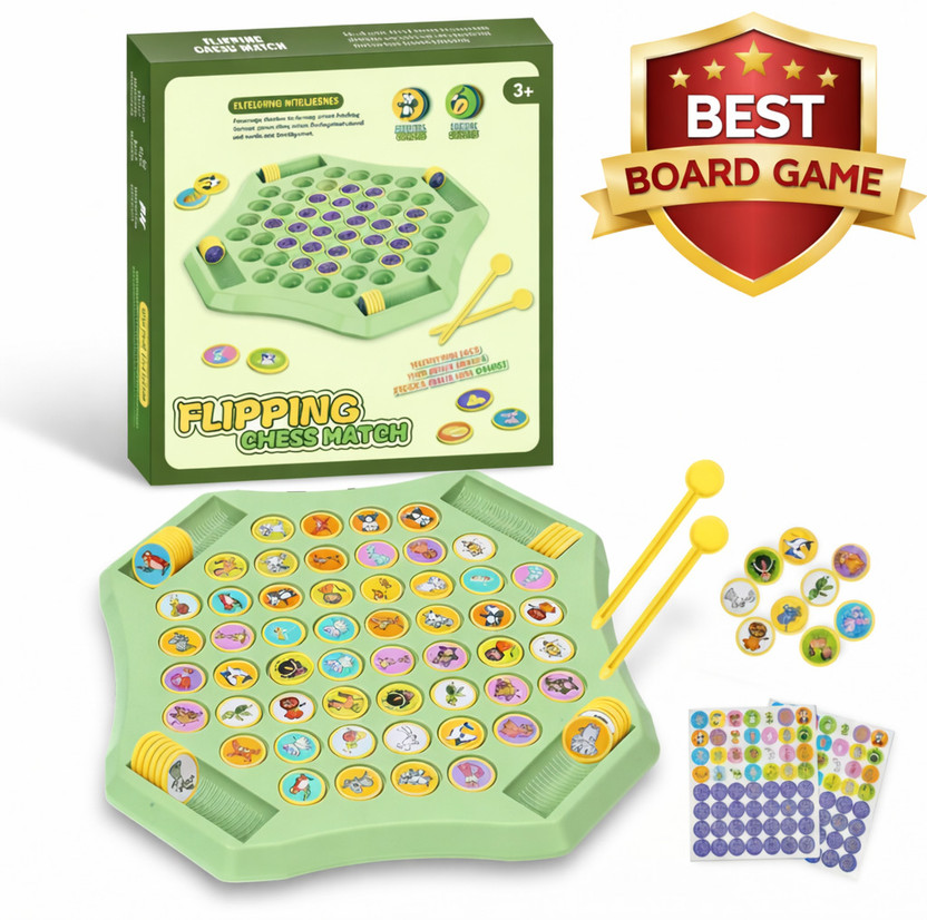 CountryLink Memory Flip Chess Game for Kids | Animal Memory Matching Board Game Indoor Toy Educational Board Games