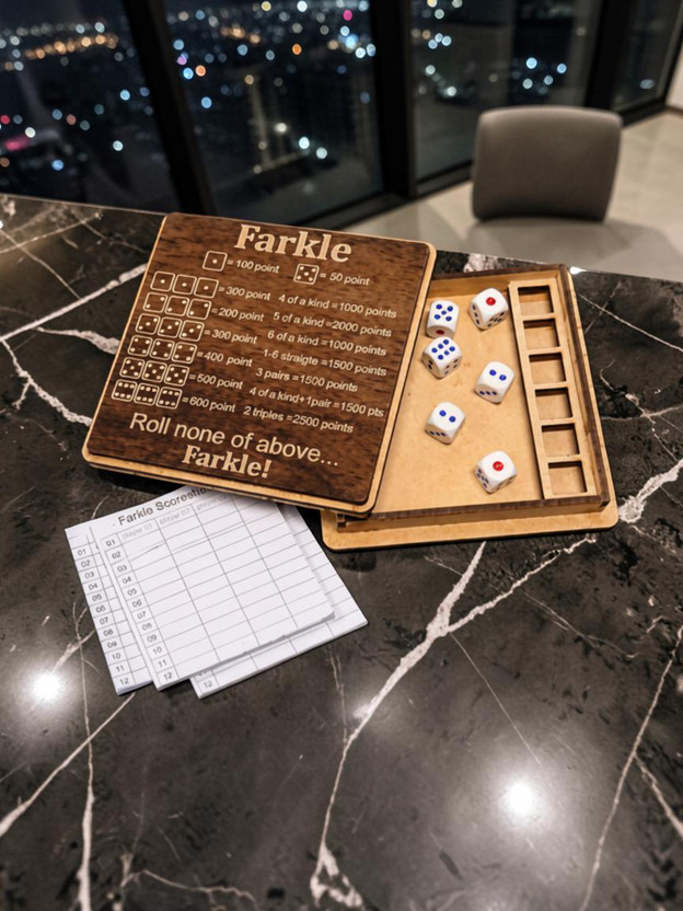 Bachpania Easy Setup Wooden Dice Table Game for Casual Play and Everyday Home Fun Educational Board Games