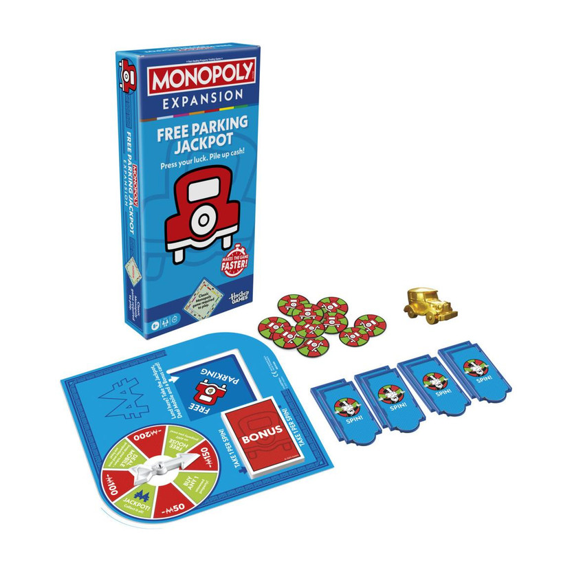 Monopoly Free Parking Jackpot EXPANSION| Ages 8+ | 2-6 Players | Family Board Games Party & Fun Board Game