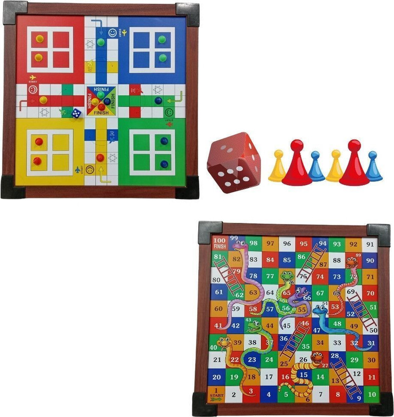 Fast Rush Ludo Board Game Snake & Ladders Board Game (2 in 1 Game Combo) Educational Board Games