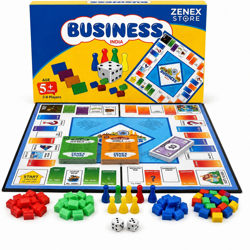 Zenex Zenex store Business India Board Game 2-6 Players,Business Board Game India - Stretagy Game Money & Assets Board Game - Flipkart Deal