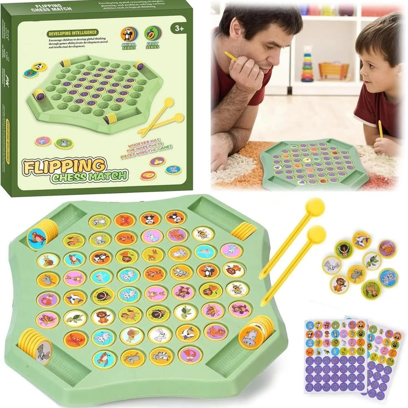 CountryLink Animal Memory Matching Board Game | Memory Flip Chess Game for Kids Indoor Game Educational Board Games