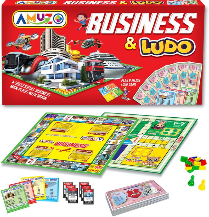 Amuzo Business & Ludo |2 in 1 |Bonding & Get Together |Analytical & Strategic thinking Party & Fun Board Game