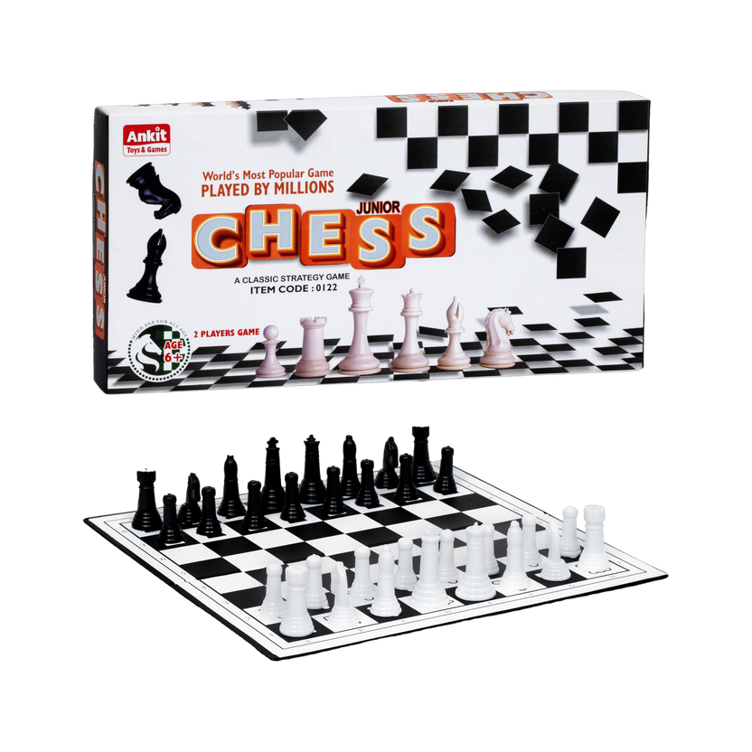 Ankit Toys & Games Chess 10" Junior Board Game -Classic Game for Kids & Adults|Travel-Friendly Strategy & War Board Game