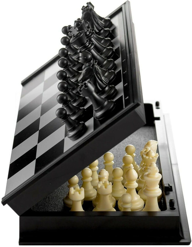 Kidoyz Magnetic Educational Chess Board Set with Folding Chess Board 2 Players Travel Educational Board Games