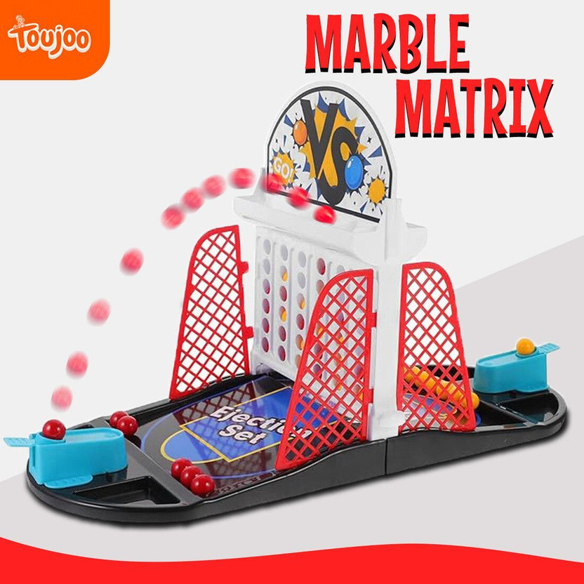 TOUJOO Marble Shooting Board Game Fun Ball Line-Up Challenge for Kids with Launcher Set Party & Fun Board Game