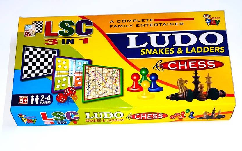 PETERS PENCE Ludo, Snakes & Ladders & Chess board Combo (3 IN 1) 15 INCHES Party & Fun Games