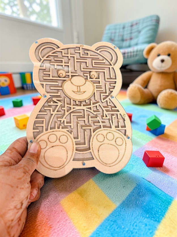 Colorbee Wooden Mickey mouse Maze Puzzle Toy for Kids Creative Thinking Skill Game(1 Pieces)