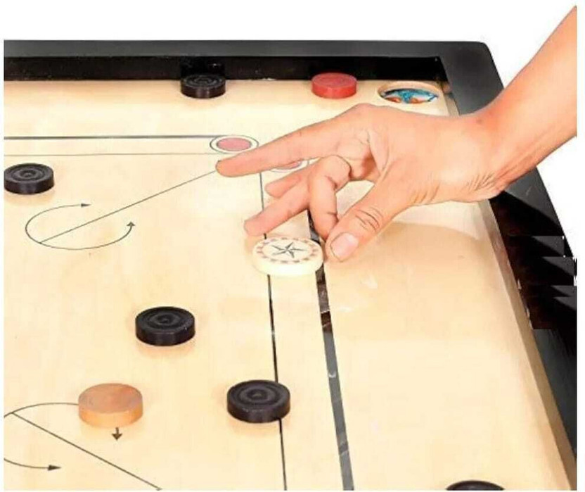 SSPORTSHUB Premium 26-Inch Wooden Carrom Board with Coins, Striker & Powder for Family Fun 66 cm Carrom Board(Beige)