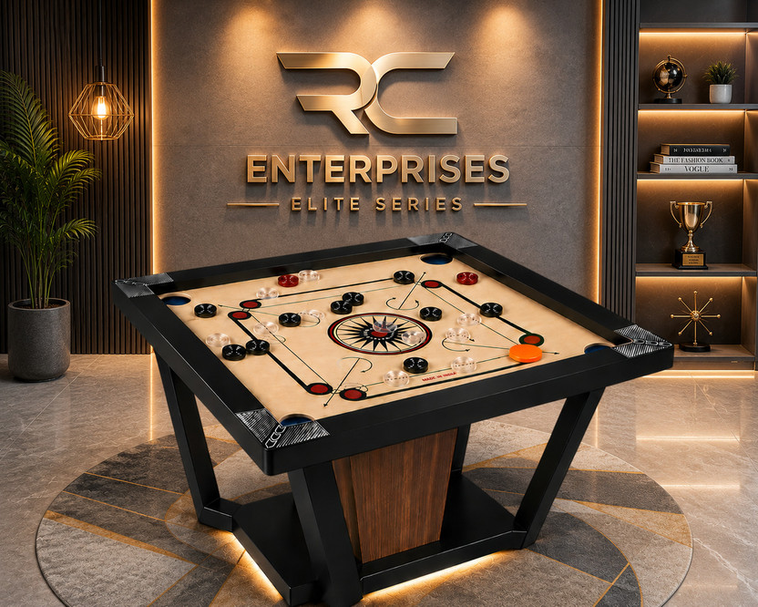 r c enterprises Elite Series Carrom Board 20 inches with 24pcs. Crystal coins #102 50.8 cm Carrom Board(Black, Beige, Multicolor)