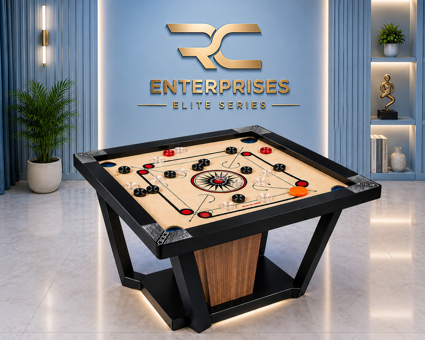 r c enterprises Elite Series Carrom Board 20 inches with 24pcs. Crystal coins #38 50.8 cm Carrom Board(Black, Beige, Multicolor)