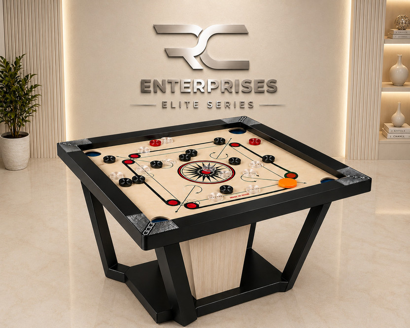 r c enterprises Elite Series Carrom Board 20 inches with 24pcs. Crystal coins #114 50.8 cm Carrom Board(Black, Beige, Multicolor)