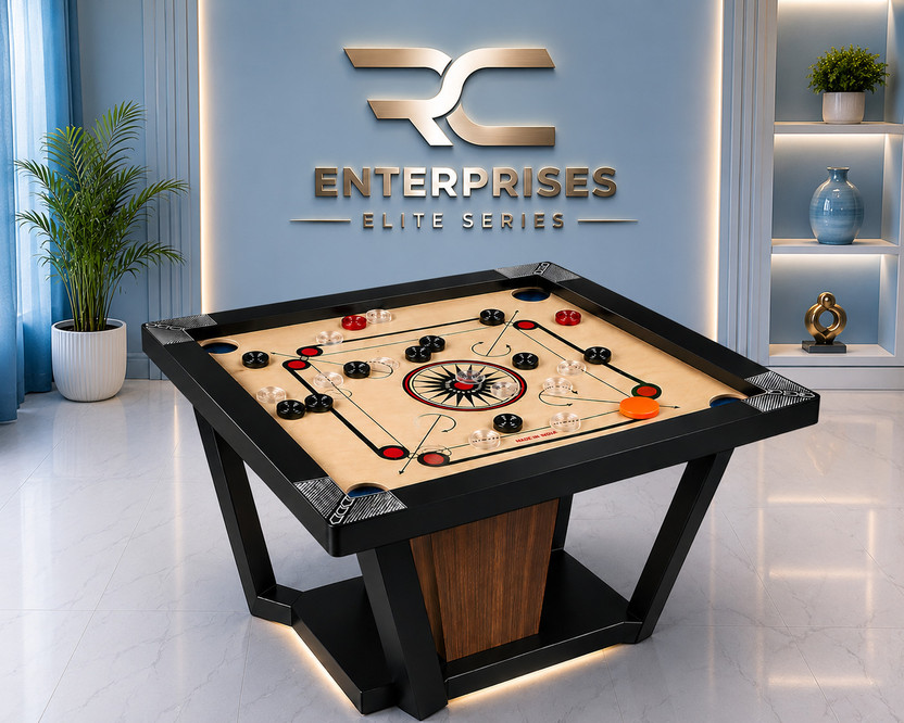 r c enterprises Elite Series Carrom Board 20 inches with 24pcs. Crystal coins #101 50.8 cm Carrom Board(Black, Beige, Multicolor)