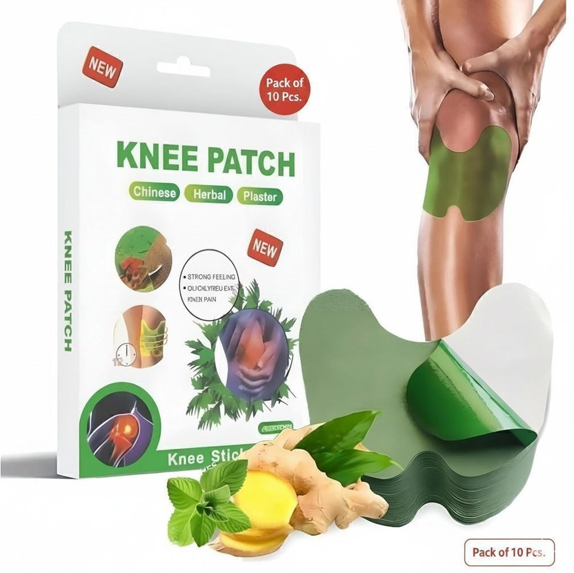 Lavender Hills Natural Knee Pain Relief with Herbal Ayurvedic Solutions | Arthritis Pain Plaster & Patch(10 x 1 Patches)