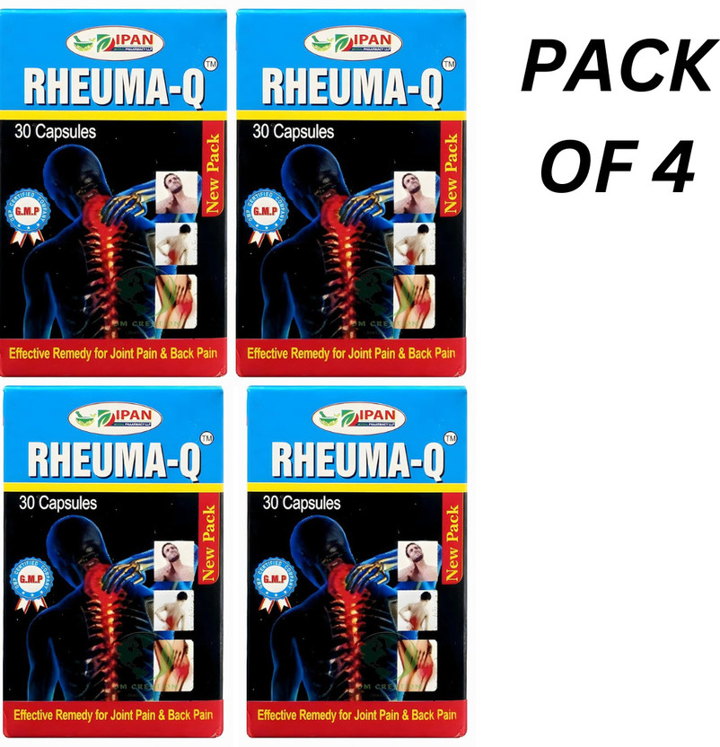 Rheuma-Q 100% AYURVEDIC CAPSULE FOR PAIN RELIEF PACK OF 4 Capsules(4 x 30 Units)