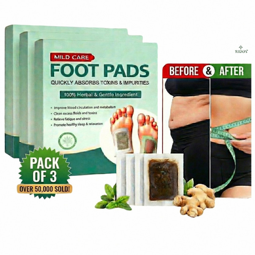 Ridoy Foot Pads | Relaxation & Sleep Support For Deep Cleansing & Renewal Support Plaster & Patch(3 x 10 Patches)