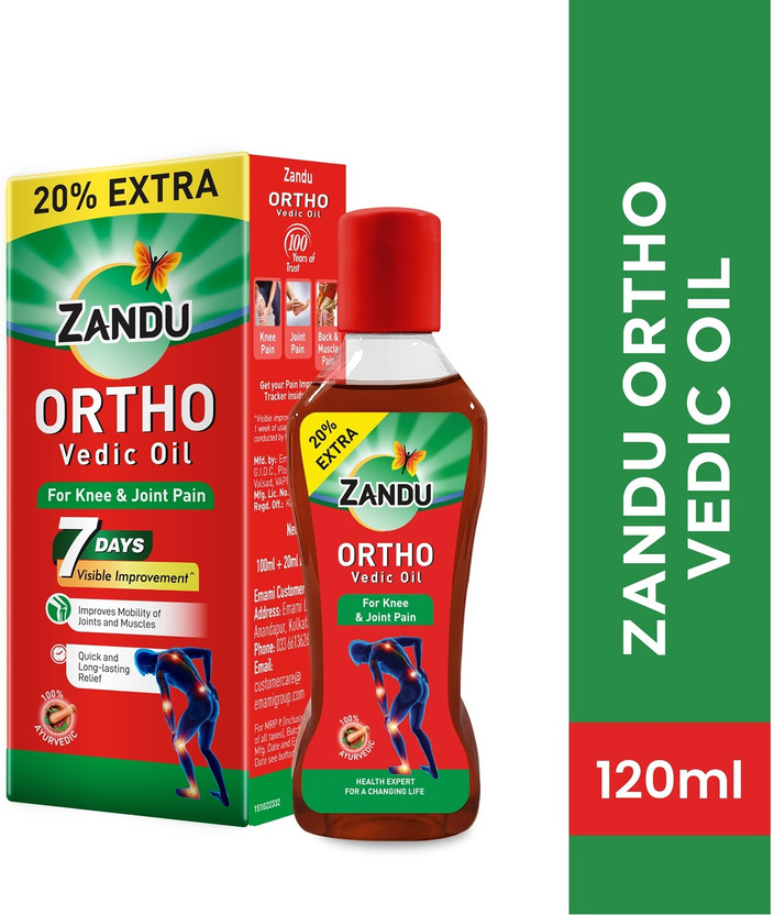 ZANDU Ortho Vedic Pain Relief Oil for knee, joint & muscle , improvement in 7 days Liquid(120 ml)