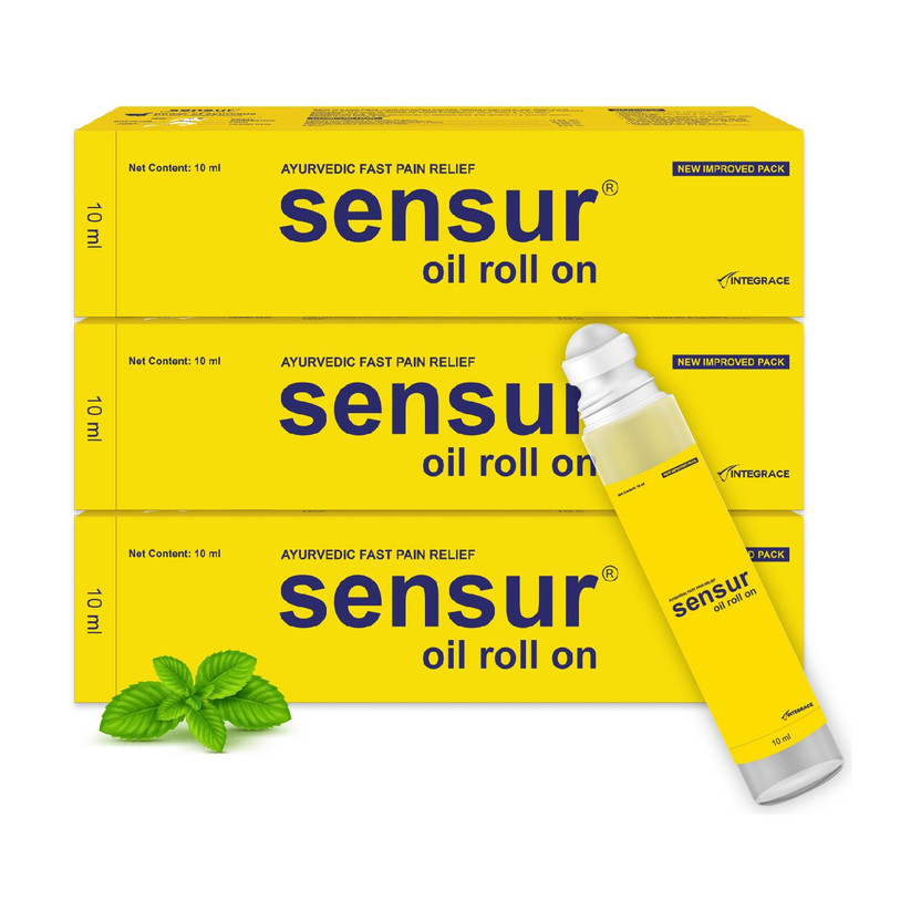 Sensur Natural and Ayurvedic Pain Relief Oil Roll On Liquid(3 x 1 Units)