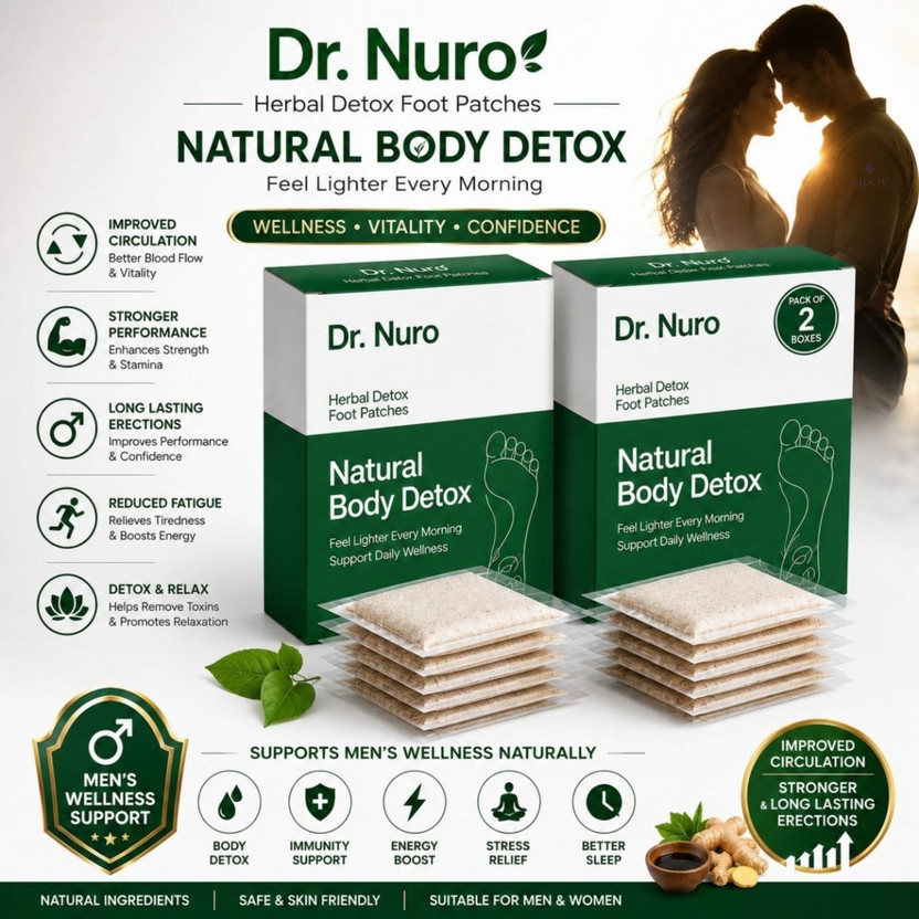 Ridoy Dr. Nuro Herbal Detox Foot Patches | Advanced Body Detox - Encourages Fresh For Plaster & Patch(2 x 10 Patches)