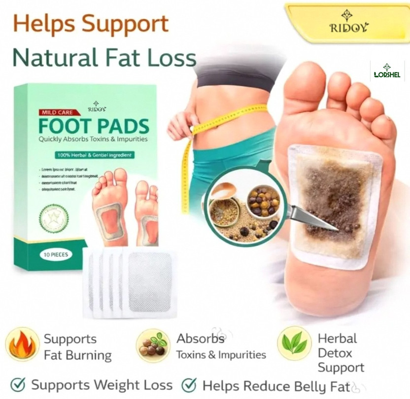Ridoy Foot Pads | Refined Formula - Relaxing Sleep Support For Overnight Lymph Cleansi Plaster & Patch(10 Patches)