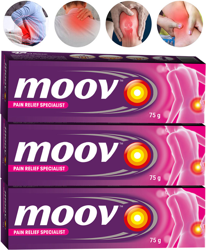 MOOV MOOV Fast Pain Relief,Body Joints, Ortho like medicine, Ointment Balm for Men Women Cream(3 x 75 g) - Flipkart Deal