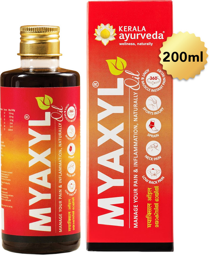 Kerala Ayurveda Myaxyl Oil | Pain Relief for Back, Knee, Joint & Muscle Liquid(200 ml)