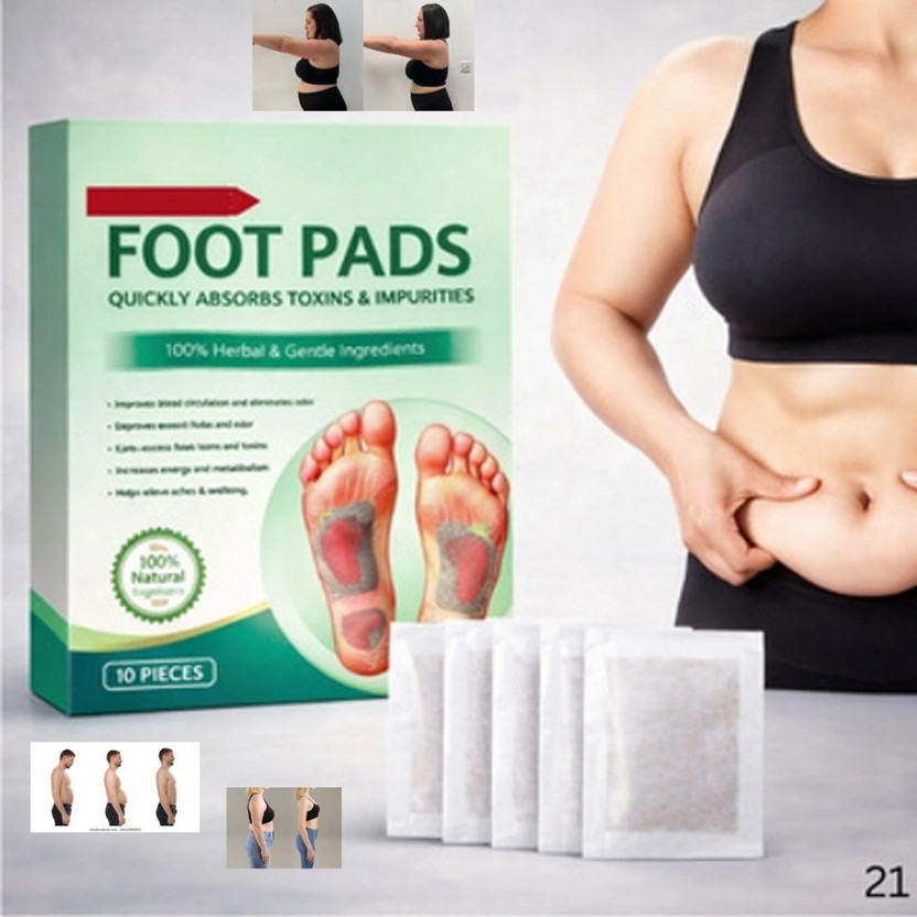 BRALCON Herbal Detox Foot Pads (10 Pcs) with Bamboo Vinegar | Sleep Aid & Pain Relief Plaster & Patch(10 Patches)