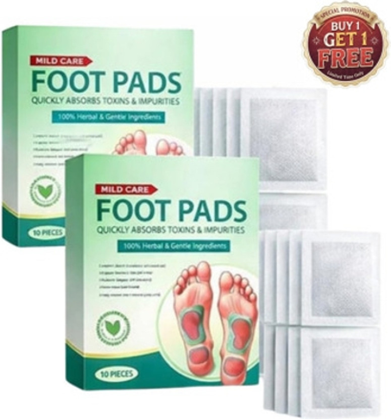 DURIGO SHOPPERS Mild Care Detox Foot Pads for Toxin Removal & Pain Relief (BUY 1 GET 1 FREE) Plaster & Patch(20 Patches)