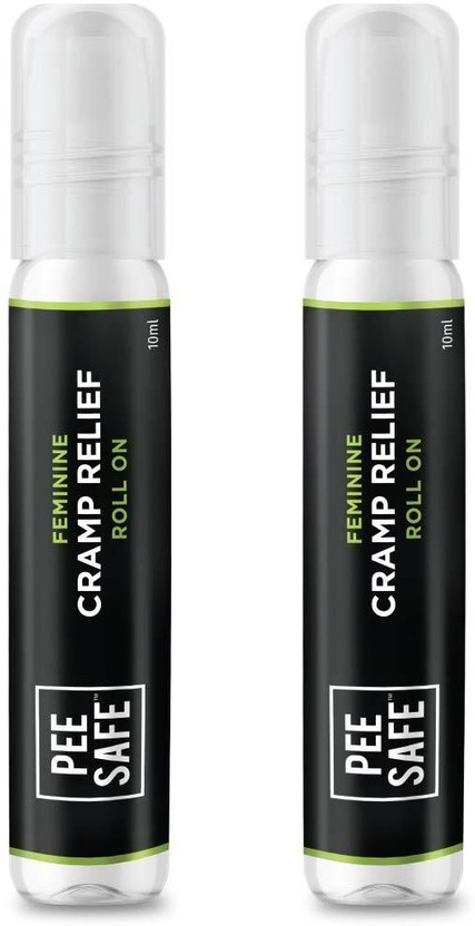 Pee Safe Feminine Cramp Relief Roll On with Ayurveda Extracts - 10ml (Pack of 2) |100% Herbal Period Pain Reliever Balm(2 x 1 Units)