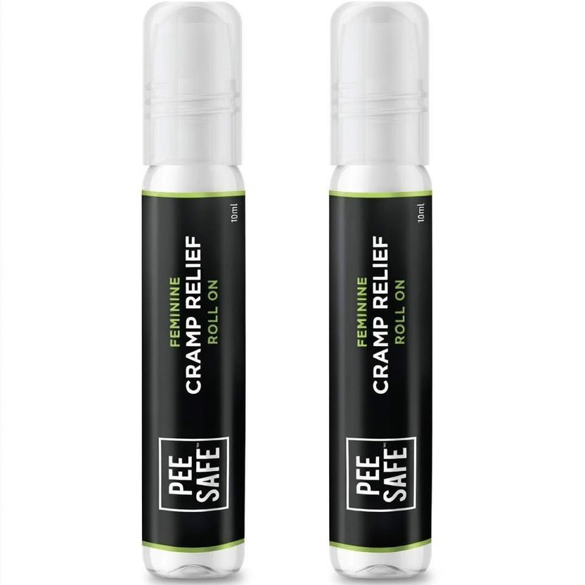 Pee Safe Feminine Cramp Relief Roll On with Ayurveda Extracts - 10ml (Pack of 2) |100% Herbal Period Pain Reliever Balm(2 x 1 Units)