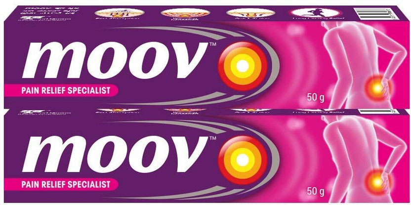 MOOV Fast Pain Relief,Body, Joints, Ortho like Medicine, Ointment, Balm for Men Women Cream(2 x 50 g)