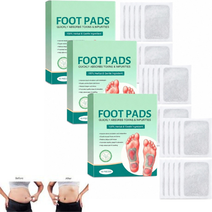 BRALCON Herbal Detox Foot Pads Supporting Daily Wellness and Better Sleep Naturally Plaster & Patch(3 x 10 Patches)