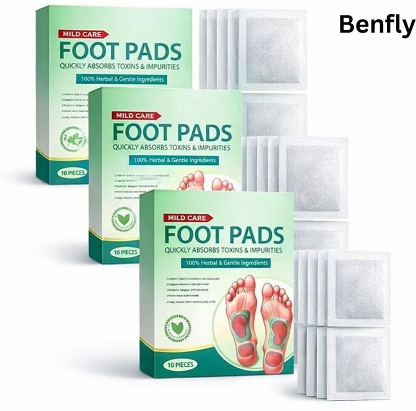BENFLY Herbal And Gentle Ingredient Detox Foot Pads | Natural Ingredients for Sleep Aid Plaster & Patch(3 x 10 Patches)