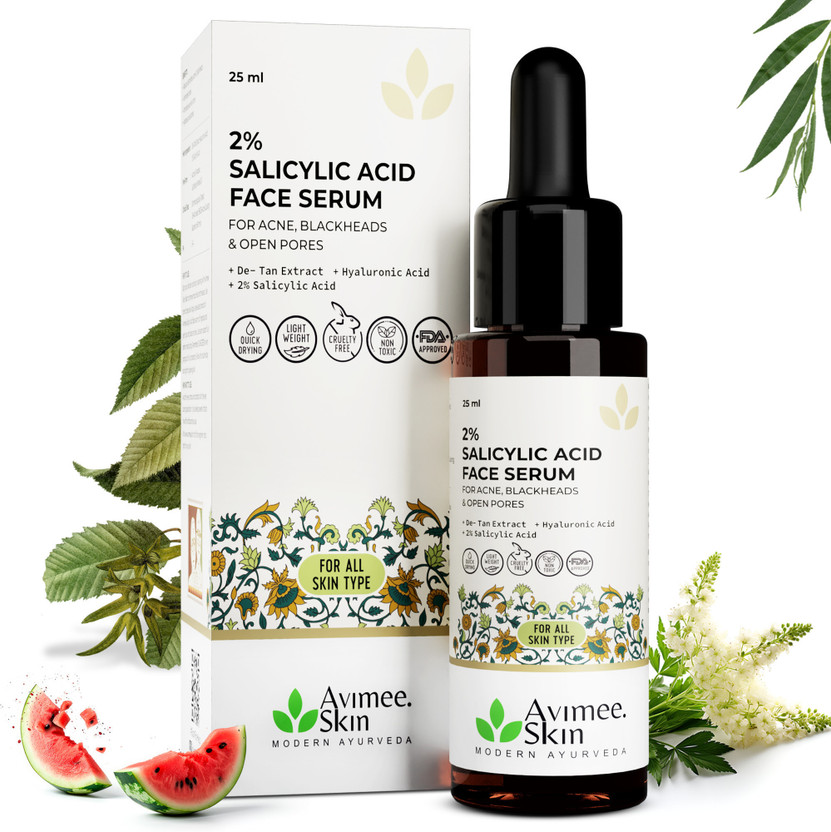 Avimee Herbal 2% Salicylic Acid Face Serum-Fights Acne,Marks & Open Pores | For All Skin Types(25 ml)
