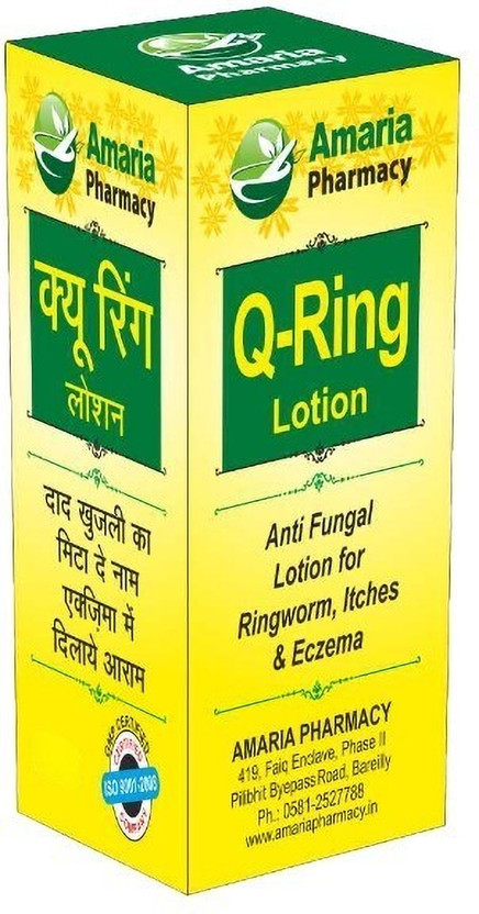 Amaria Pharmacy Q-Ring Lotion 30ml | Effective in Eczema, Fungal Infection, Itching, Ringworm(120 ml)