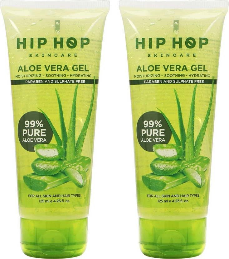 HipHop Skincare Skincare Aloe Vera Gel for Skin and Hair(Pack of 2)(125 ml)