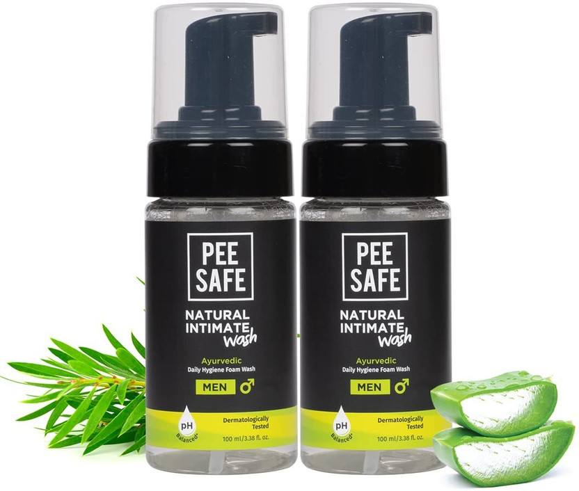 Pee Safe Natural Intimate Wash For Men |pH Balanced |Ayurvedic Daily Hygiene Wash(2 x 100 ml)