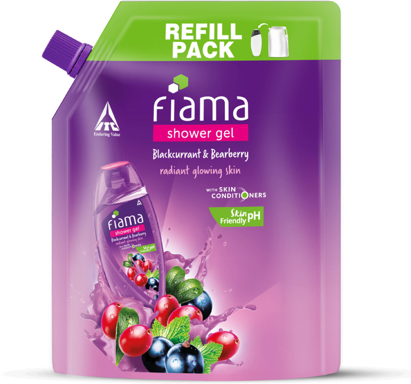 FIAMA Body Wash Shower Gel Blackcurrant & Bearberry Value Pouch, For Moisturized Skin(1300 ml)