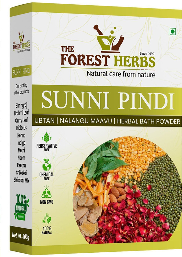Forest Herbs Organic Sunni Pindi Herbal Bath Powder For Skin (Ubtan Body Wash) Nalangu Maavu(500 g)