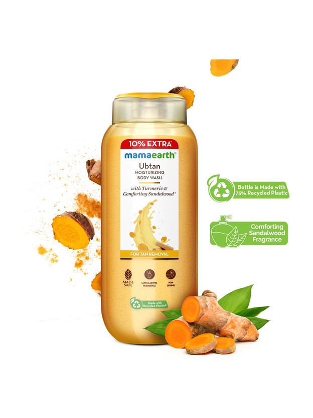 Mamaearth Ubtan Moisturizing Body Wash with Turmeric & Saffron for Tan Removal(275 ml)