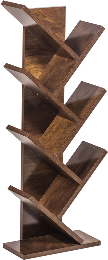 YESMOM 7 Tier Tree Style Wooden Book Rack Engineered Wood Open Book Shelf(Finish Color - Jungle Wood, DIY(Do-It-Yourself))