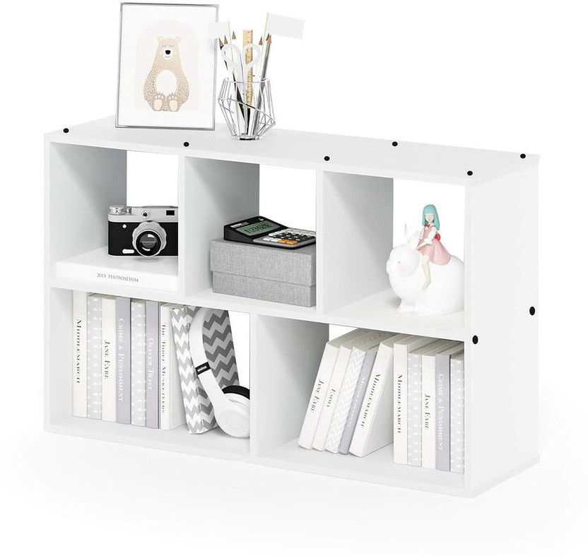 Flipkart Perfect Homes Wooden 5-Cube Open Storage Organizer Bookshelf Multipurpose Engineered Wood Open Book Shelf(Finish Color - White, DIY(Do-It-Yourself))