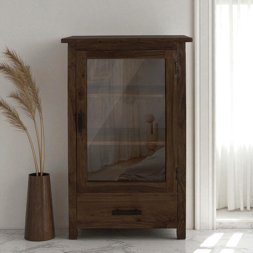 THE ATTIC Sheesham Wood Solid Wood Close Book Shelf(Finish Color - Walnut, Pre-assembled)