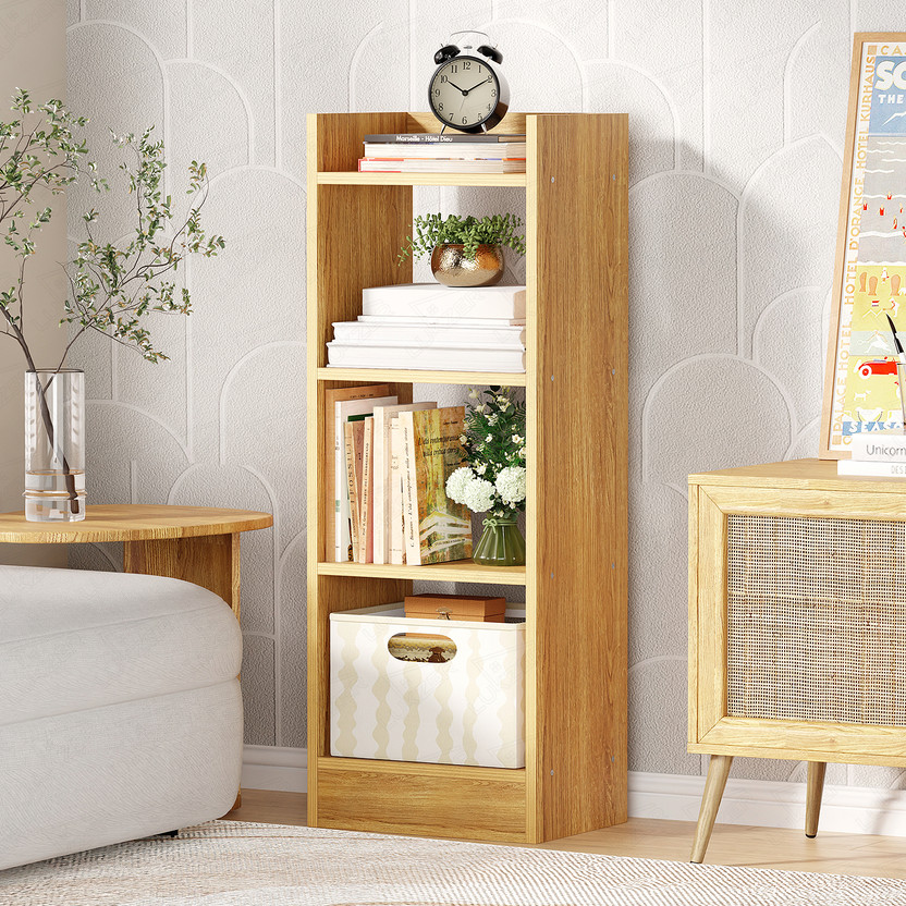 LUKZER 3 Layer Multipurpose Rack Bookcase Organizer Stand (MR-010) Engineered Wood Open Book Shelf(Finish Color - Light Oak, DIY(Do-It-Yourself))