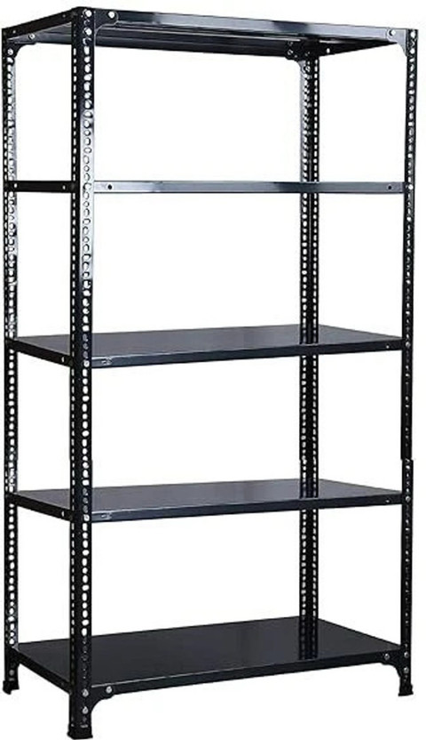 Flipkart SmartBuy Slotted Angle CRC Sheet 5 Shelves Storage Dimension 12"X35"X72" Luggage Rack Metal Open Book Shelf(Finish Color - GLOSSY, DIY(Do-It-Yourself))